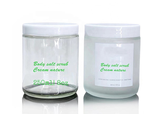Le verre de la CE les pots 250ml de bougie de 8 onces écrèment le pot avec le chapeau en aluminium en plastique
