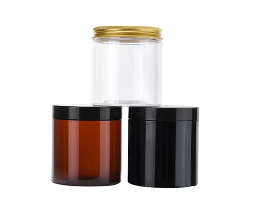 Le corps du logo 120ml de Silkprinting frottent les pots à bouchon vissable en plastique Amber Black de conteneurs