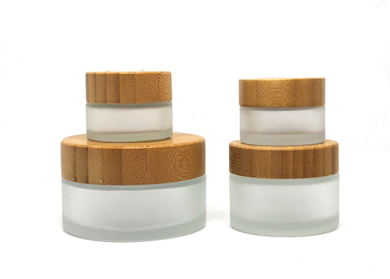 anti conteneurs de lotion de corps de moule de pots en verre supérieurs en bambou du maquillage 100g