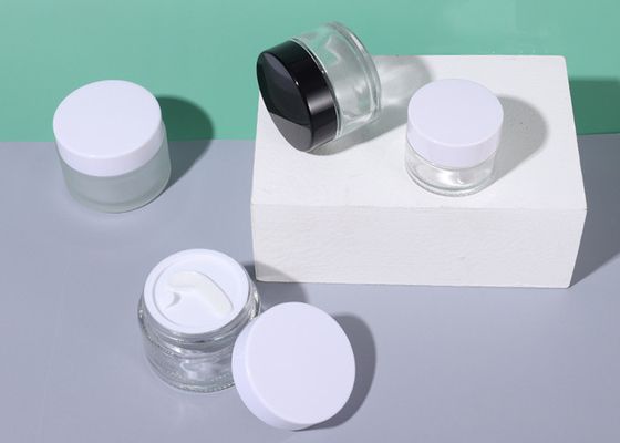 Le Silkscreen imprimant le cosmétique en verre clair de 2 onces cogne étanche à l'humidité fait sur commande