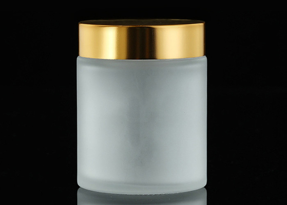 Pot cosmétique de empaquetage en verre de baume de barbe Matte Frosted Tall 100g avec les couvercles argentés en métal