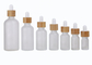 Bouteille libre de compte-gouttes de 8 onces de fuite, bouteille en bambou de compte-gouttes pour l'huile de visage