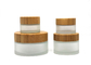 anti conteneurs de lotion de corps de moule de pots en verre supérieurs en bambou du maquillage 100g