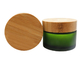 l'onguent 50ml en verre vert cogne le pot crème givré par couvercle en bambou Logo Customization