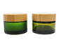 Les pots cosmétiques en bambou des chapeaux 30ml, lotion en verre givrée cogne l'anti corrosion