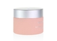 Pot cosmétique 2oz en verre de luxe rose personnalisable avec le chapeau argenté en métal